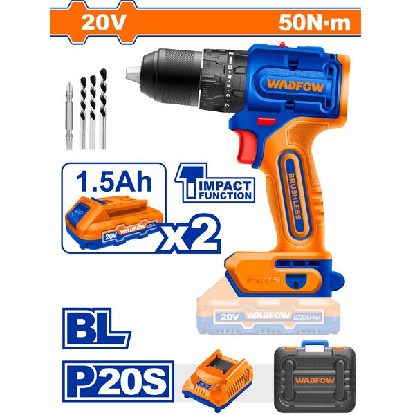  Máy khoan búa dùng pin 20V WADFOW WCDP551 