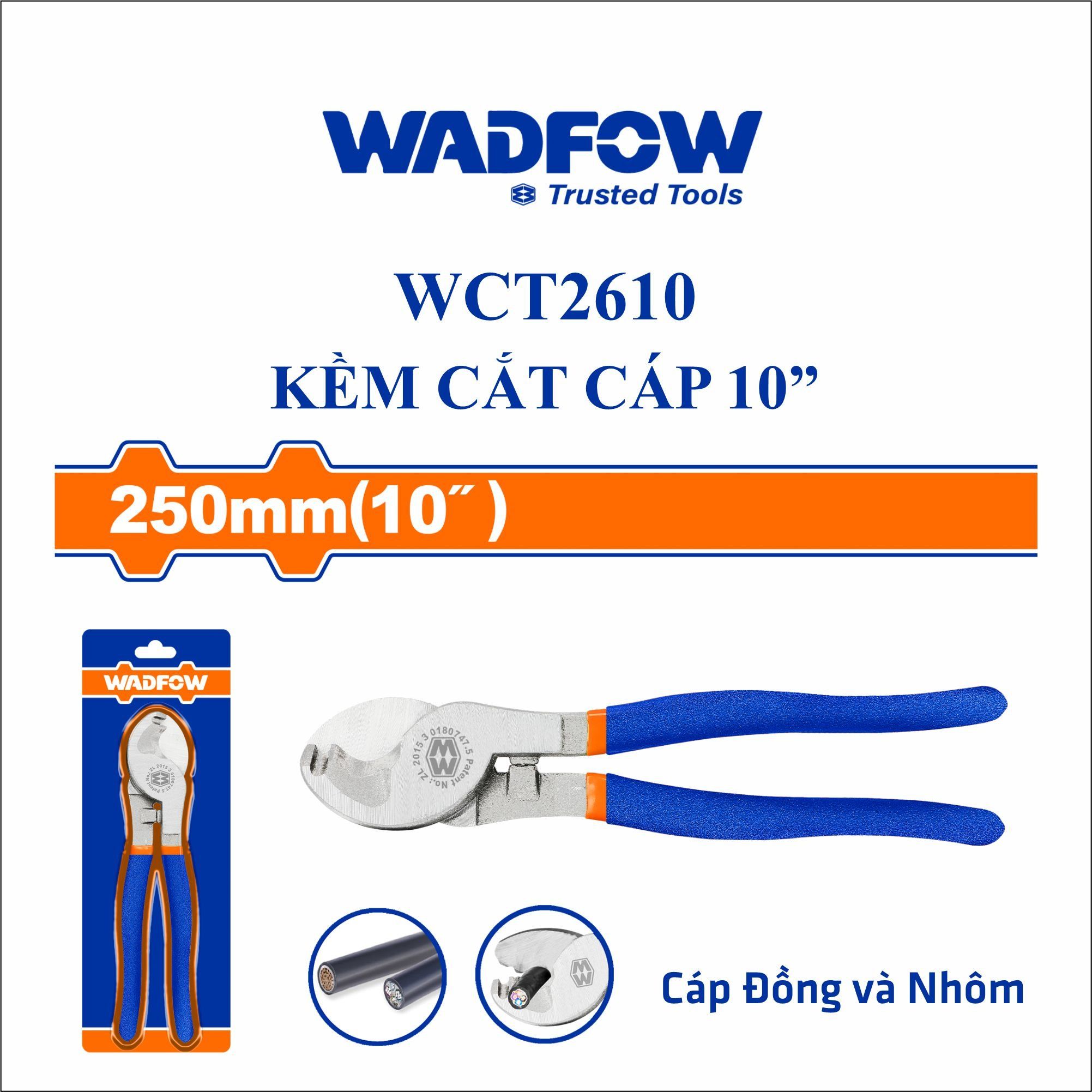  Kìm cắt cáp công nghiệp 10 Inch/250mm WADFOW WCT2610 