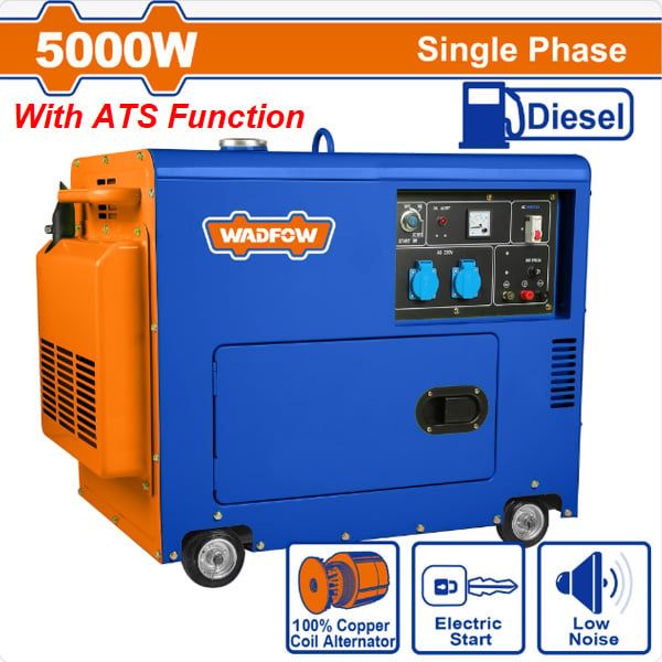  Máy phát điện dùng dầu Diesel 5000W loại không ồn WADFOW WDG2A50-1 
