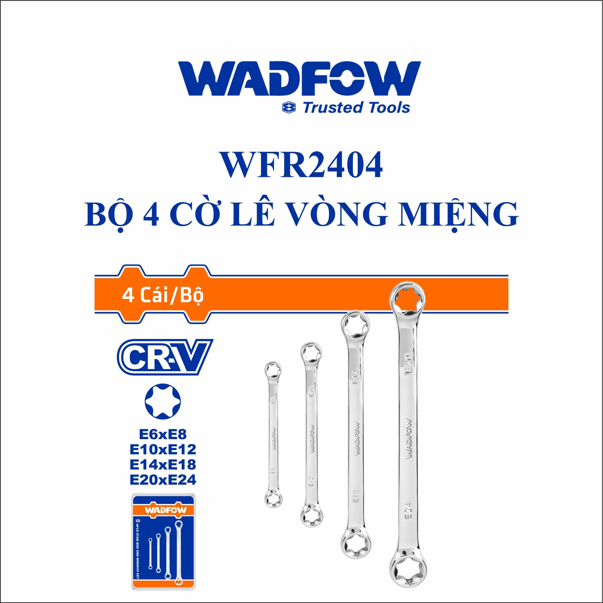  Bộ 4 cờ lê vòng miệng WADFOW WFR2404 