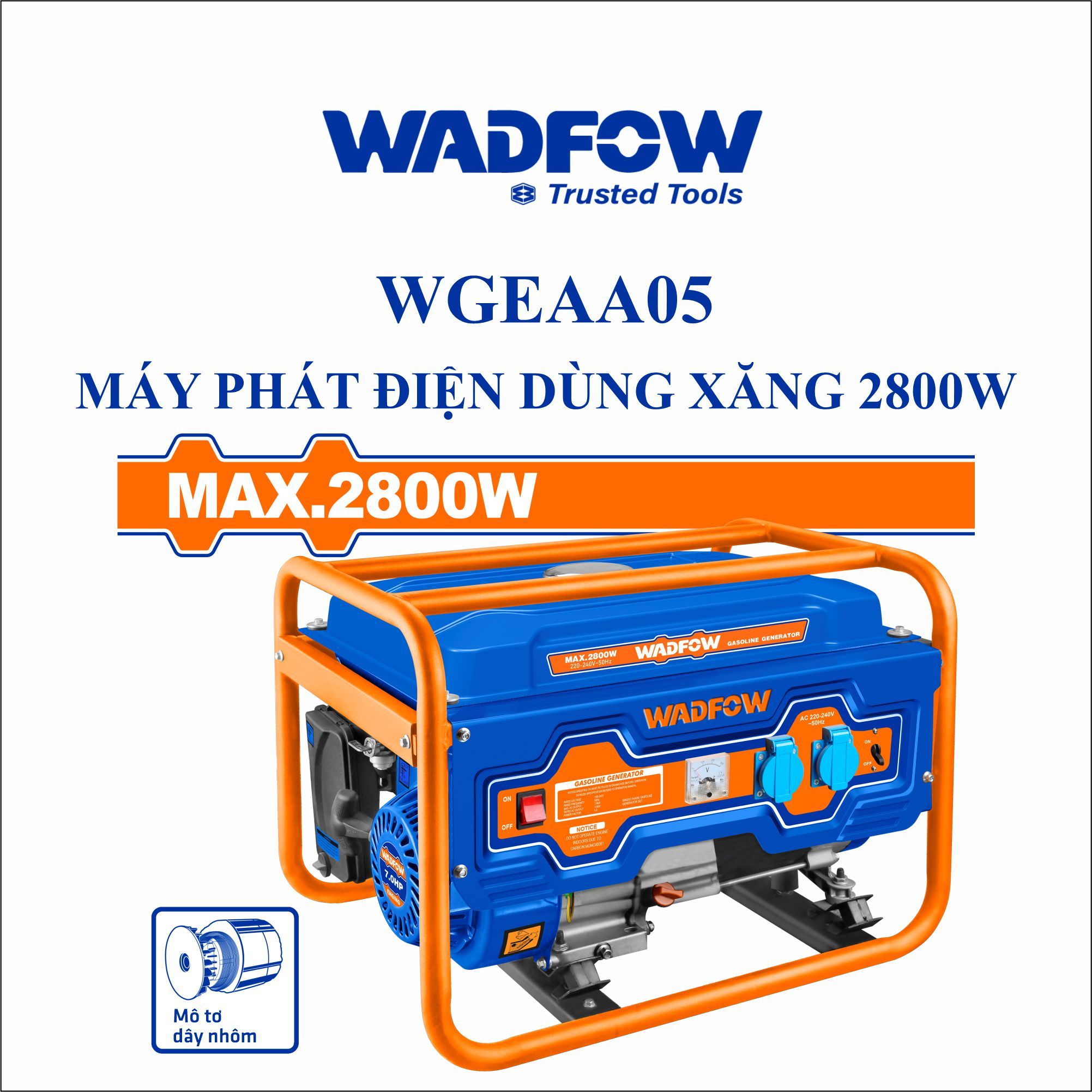  Máy phát điện dùng xăng 2800W WADFOW WGEAA05 