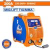 Máy hàn điện tử MAG/MIG/MMA/TIG Lift 200A WADFOW WGTMA20