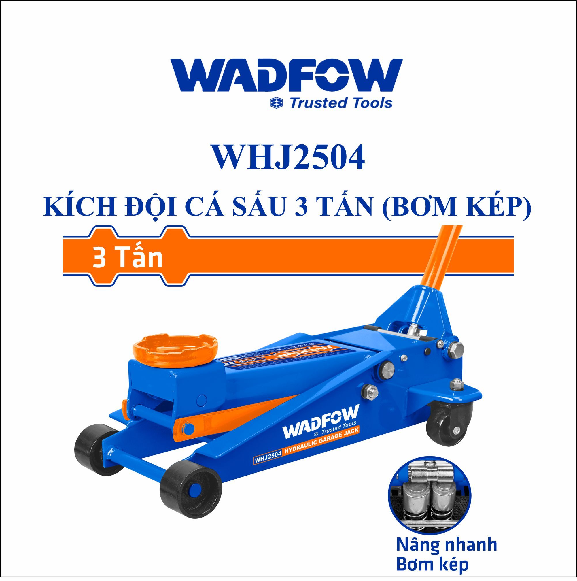  Con đội cá sấu 3 tấn (bơm kép) WADFOW WHJ2504 