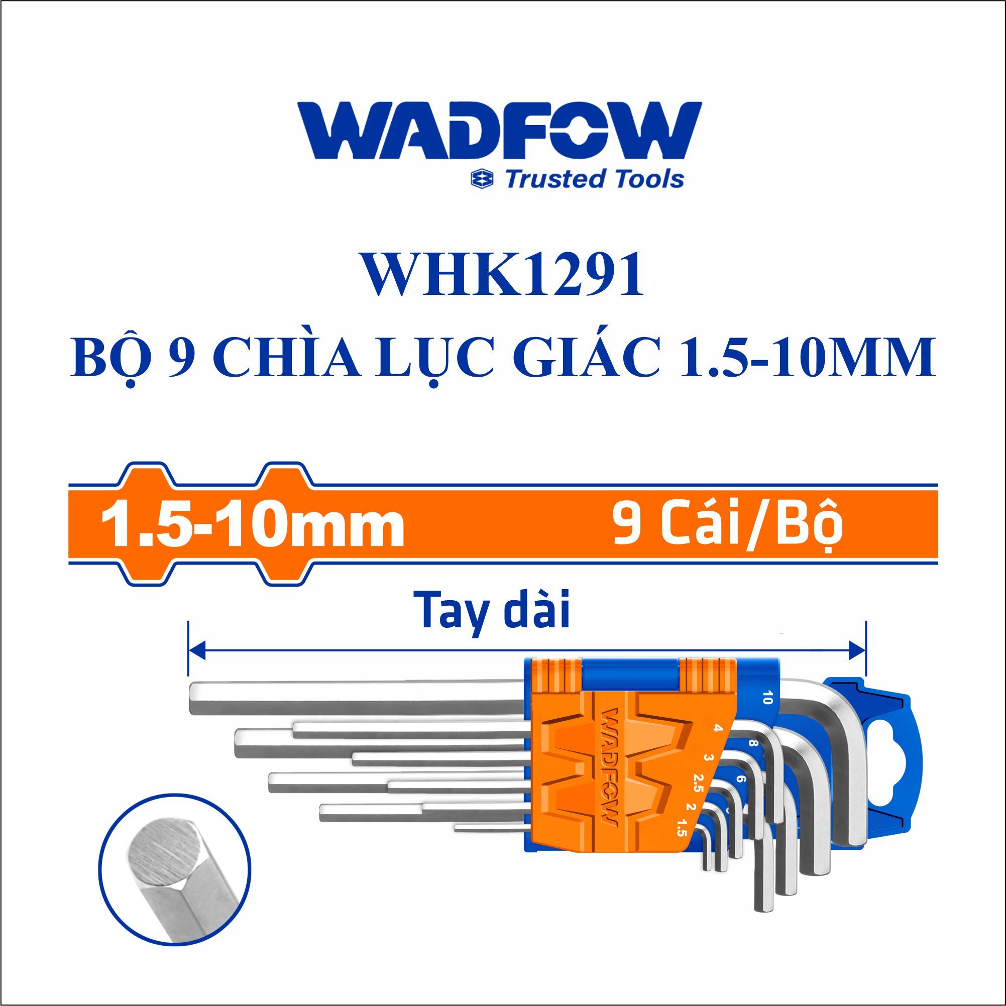  Bộ 9 chìa lục giác 1.5-10mm WADFOW WHK1291 