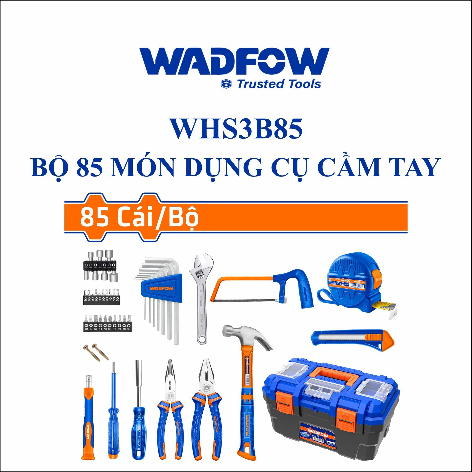  Bộ 85 món dụng cụ cầm tay WADFOW WHS3B85 