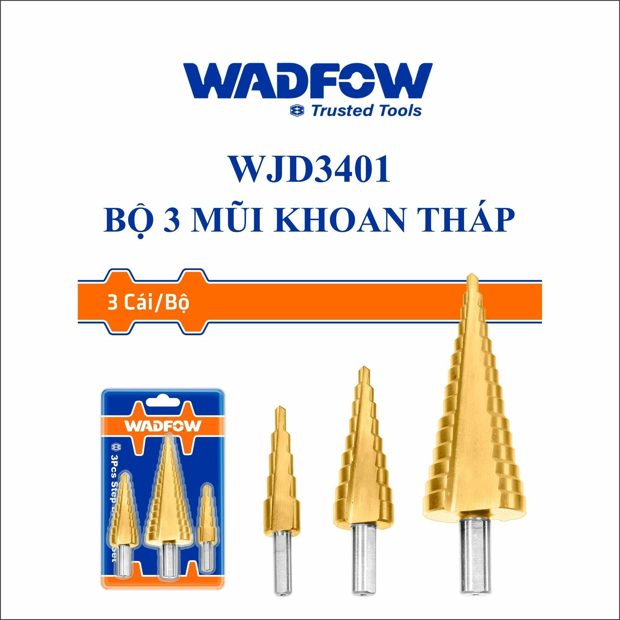  Bộ 3 mũi khoan tháp WADFOW WJD3401 