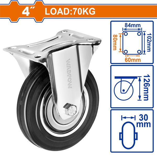  Bánh xe cố định bằng cao su 4 inch WADFOW WJL3341 