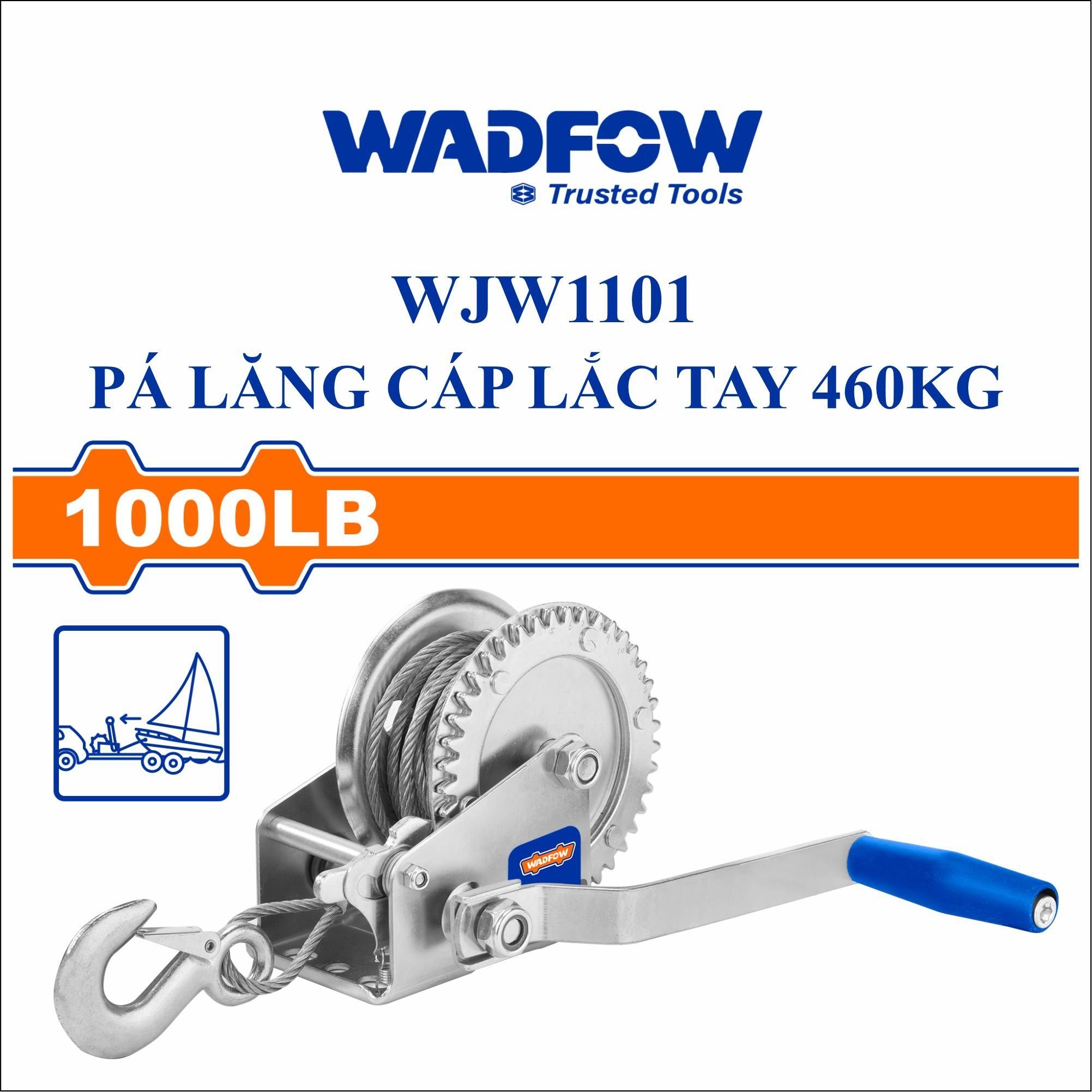  Pa lăng cáp lắc tay 460kg WADFOW WJW1101 