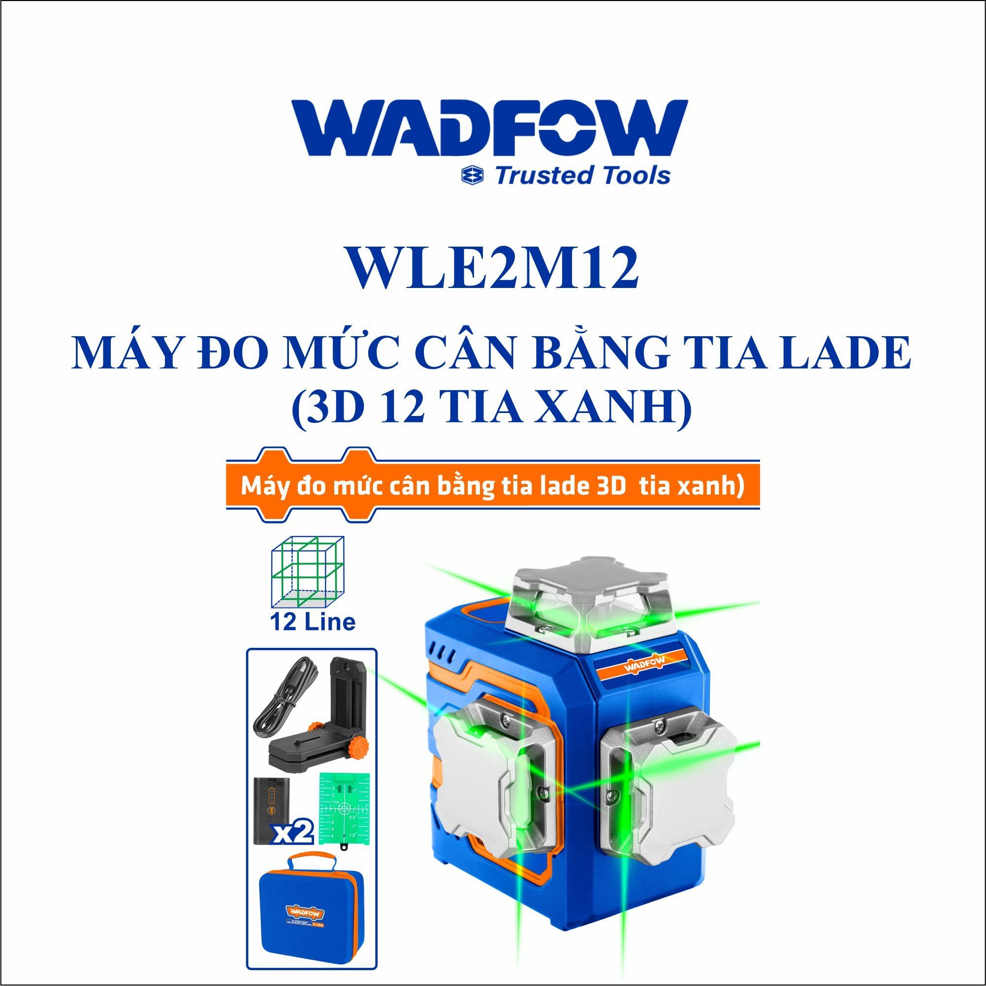  Máy cân mực laser 12 tia xanh WADFOW WLE2M12 