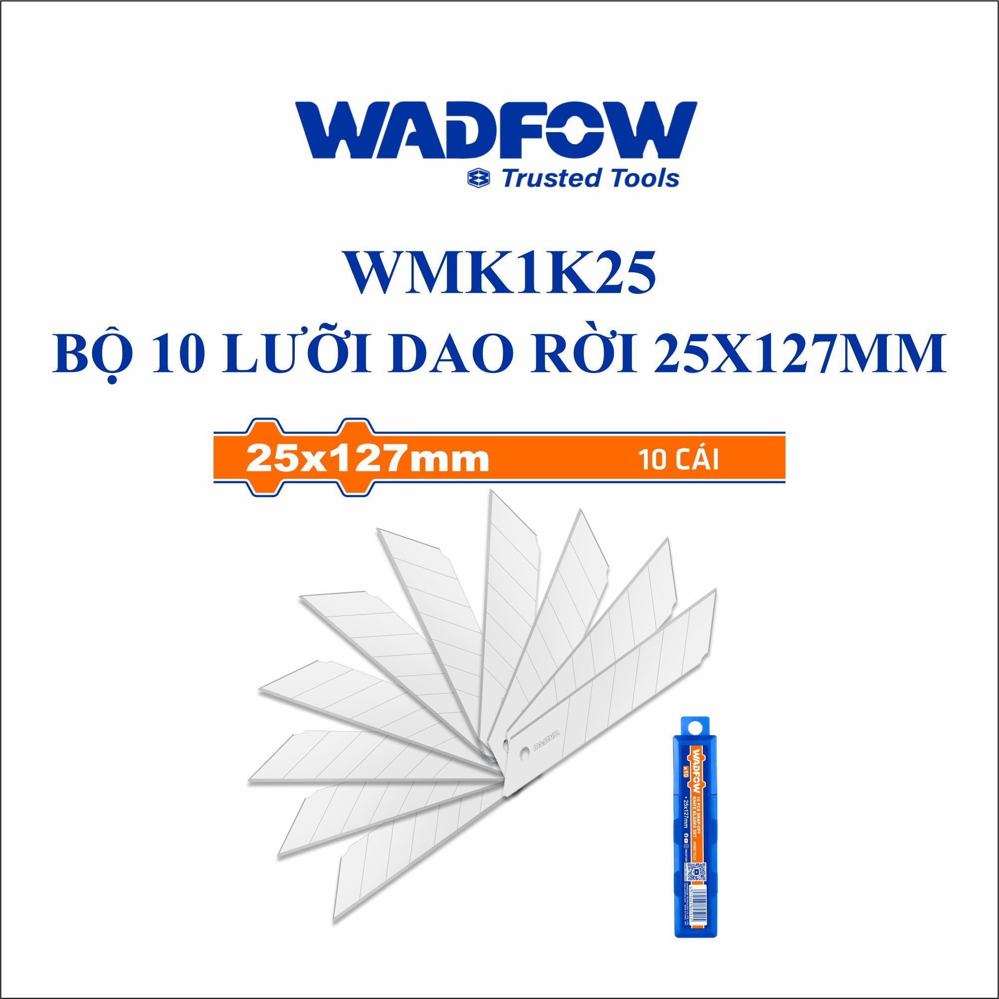  Bộ 10 lưỡi dao rời 25x127mm WADFOW WMK1K25 