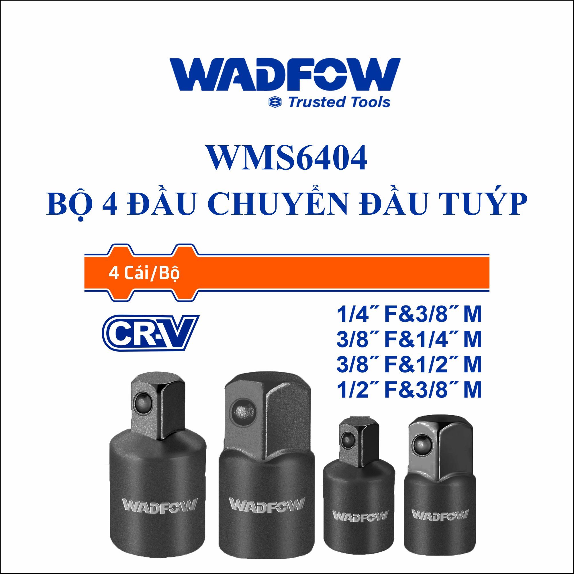  Bộ 4 đầu chuyển đầu tuýp WADFOW WMS6404 