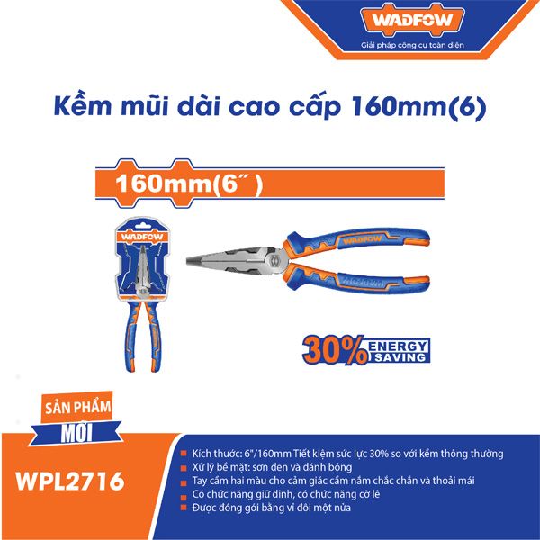 Kìm mũi dài cao cấp 160mm WADFOW WPL2716 
