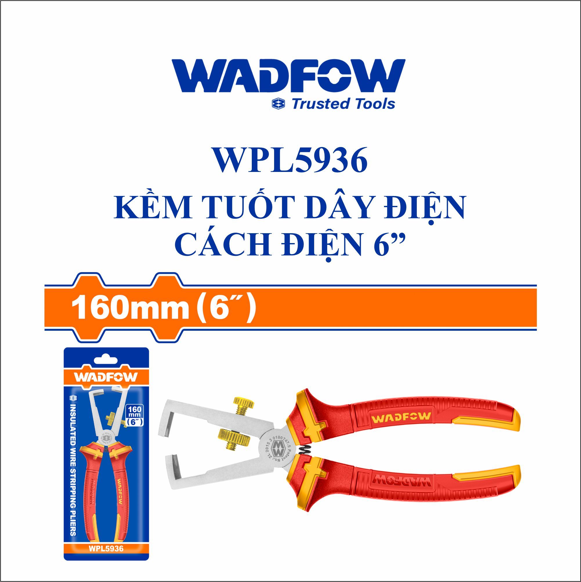  Kìm tuốt dây điện cách điện 6 Inch WADFOW WPL5936 