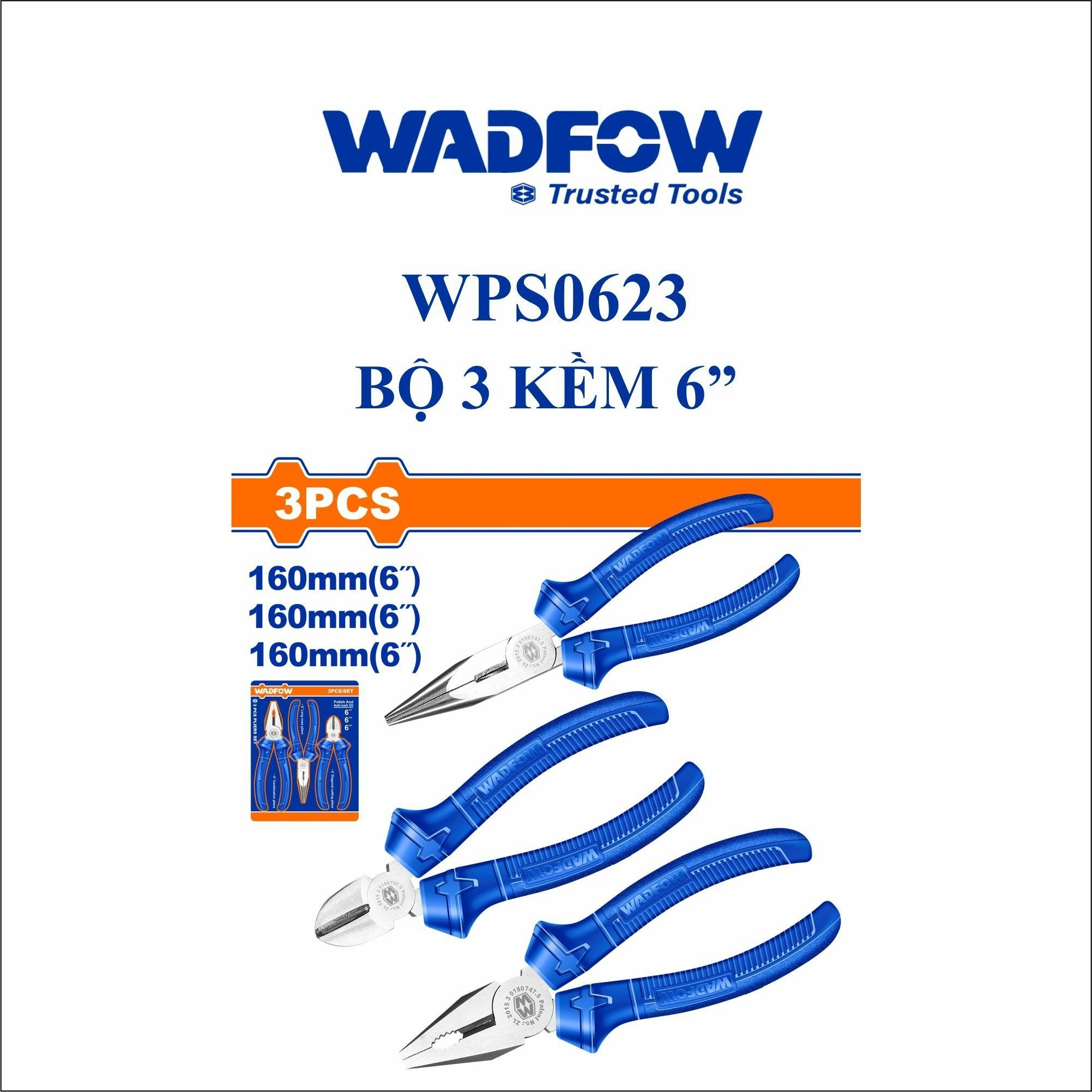  Bộ 3 Kìm 6 Inch WADFOW WPS0623 