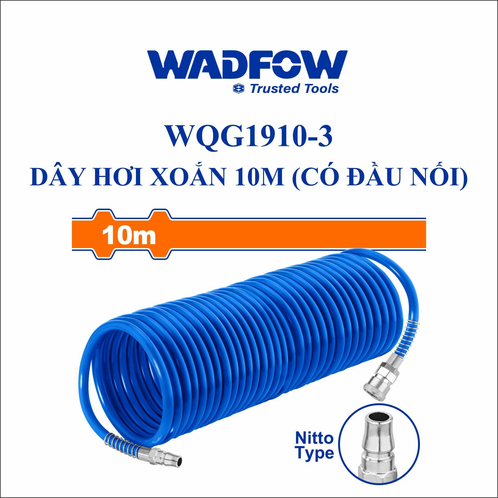  Dây hơi xoắn 10M có đầu nối WADFOW WQG1910-3 