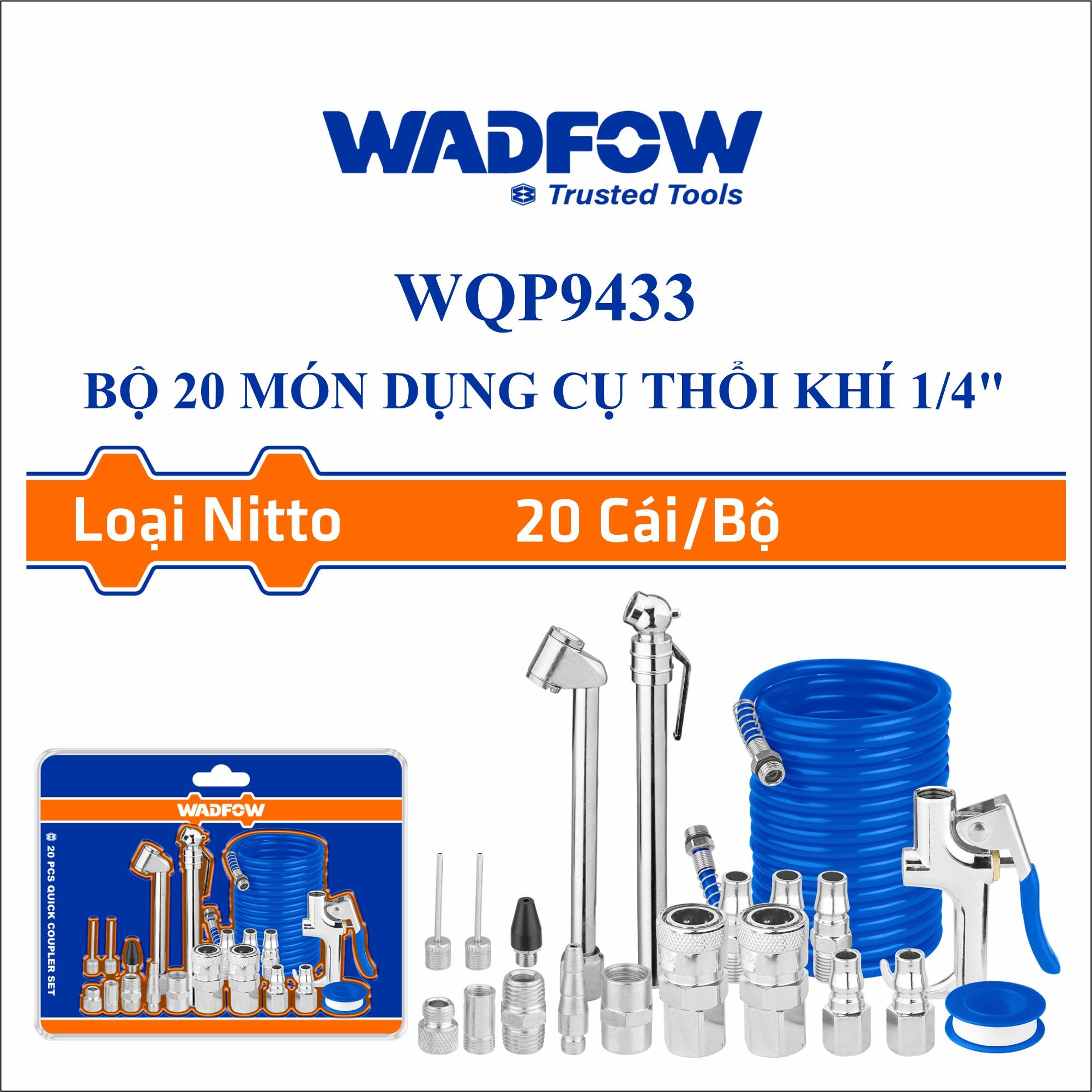 Bộ 20 món dụng cụ thổi khí 1/4 Inch WADFOW WQP9433