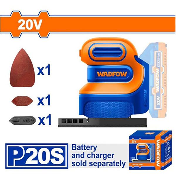  Máy chà nhám tam giác dùng pin 20V WADFOW WRAP5020 