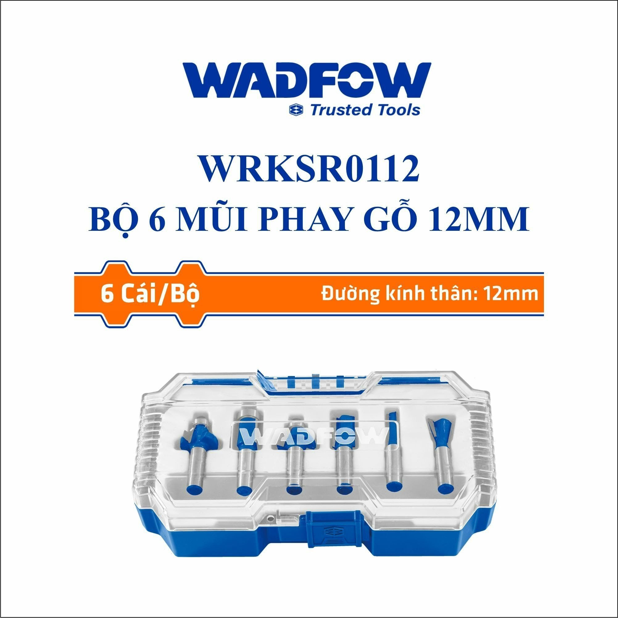  Bộ 6 mũi phay gỗ 12mm WADFOW WRKSR0112 