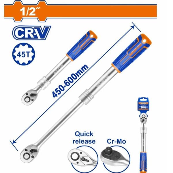  Tay vặn nhanh 1/2 Inch 45T 450-600mm WADFOW WRW6212 