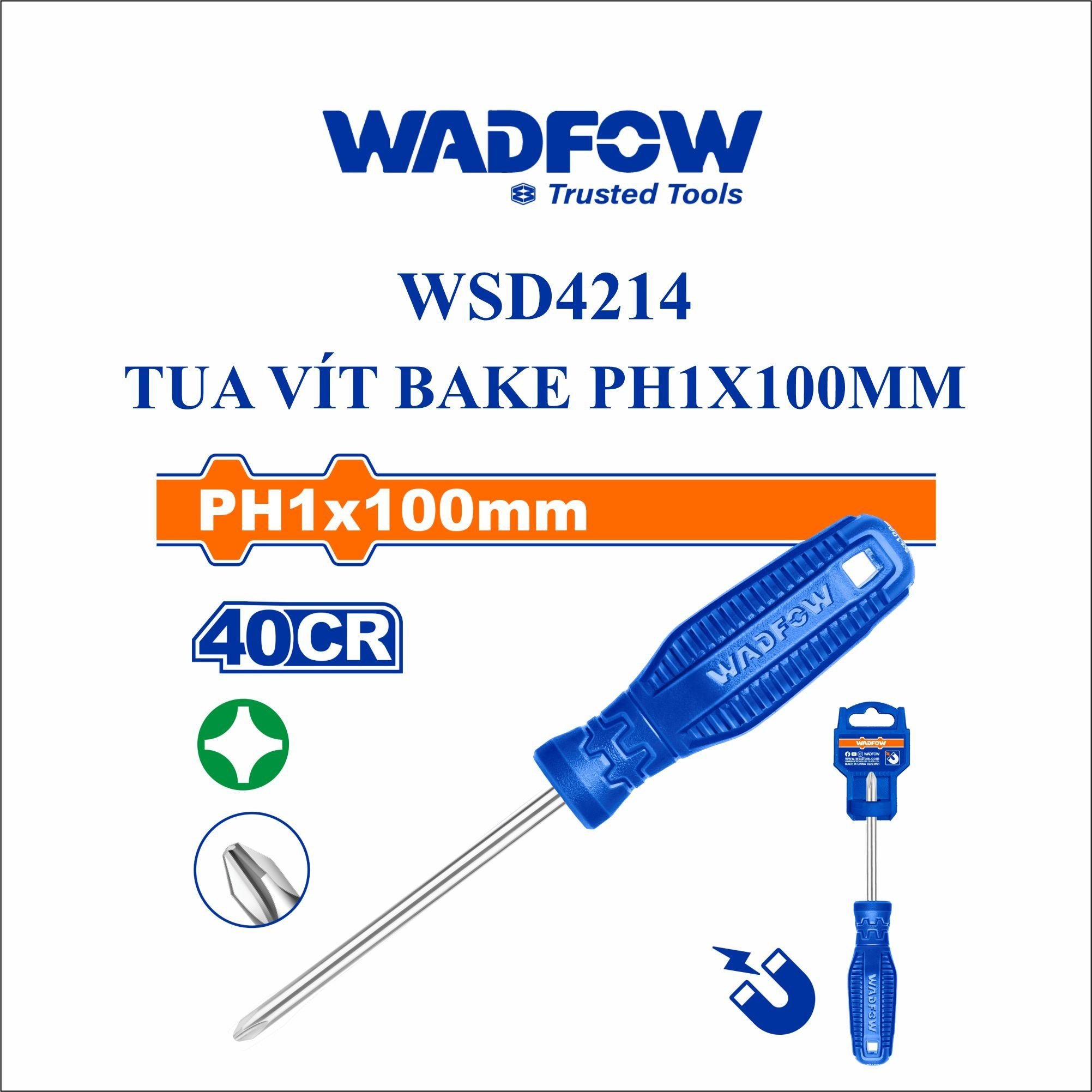  Tua vít bake PH1x100mm WADFOW WSD4214 