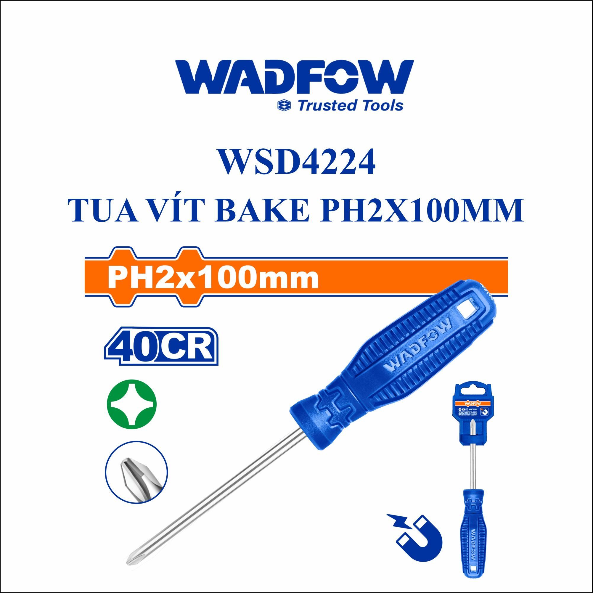  Tua vít bake PH2x100mm WADFOW WSD4224 