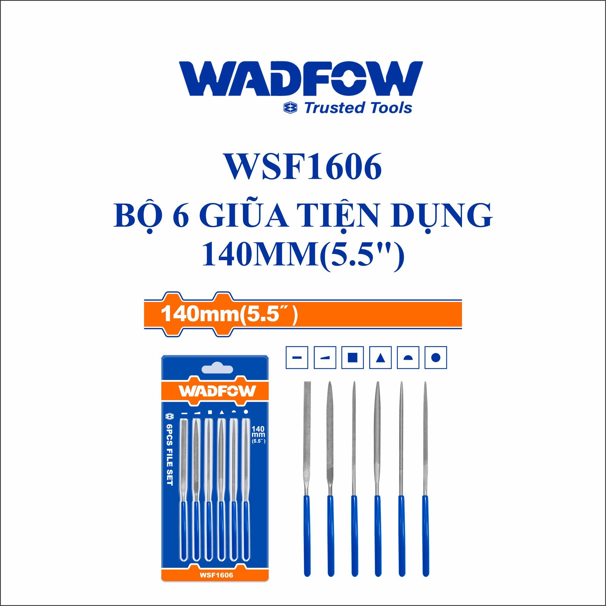  Bộ 6 giũa tiện dụng 140mm(5.5 Inch) WADFOW WSF1606 