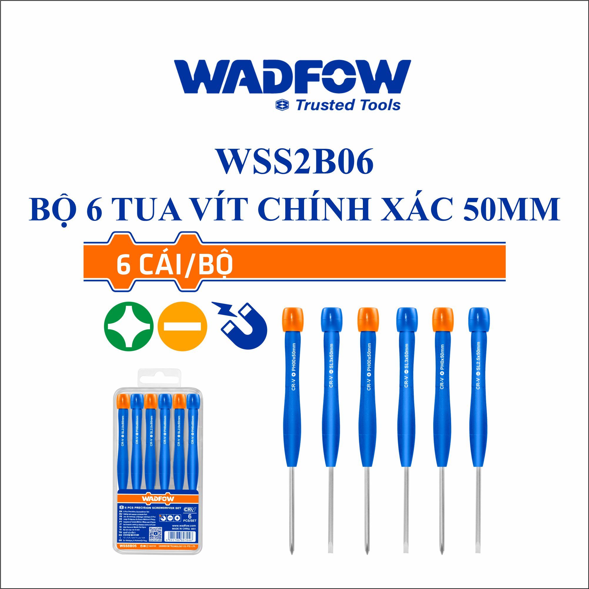  Bộ 6 tua vít chính xác 50mm WADFOW WSS2B06 