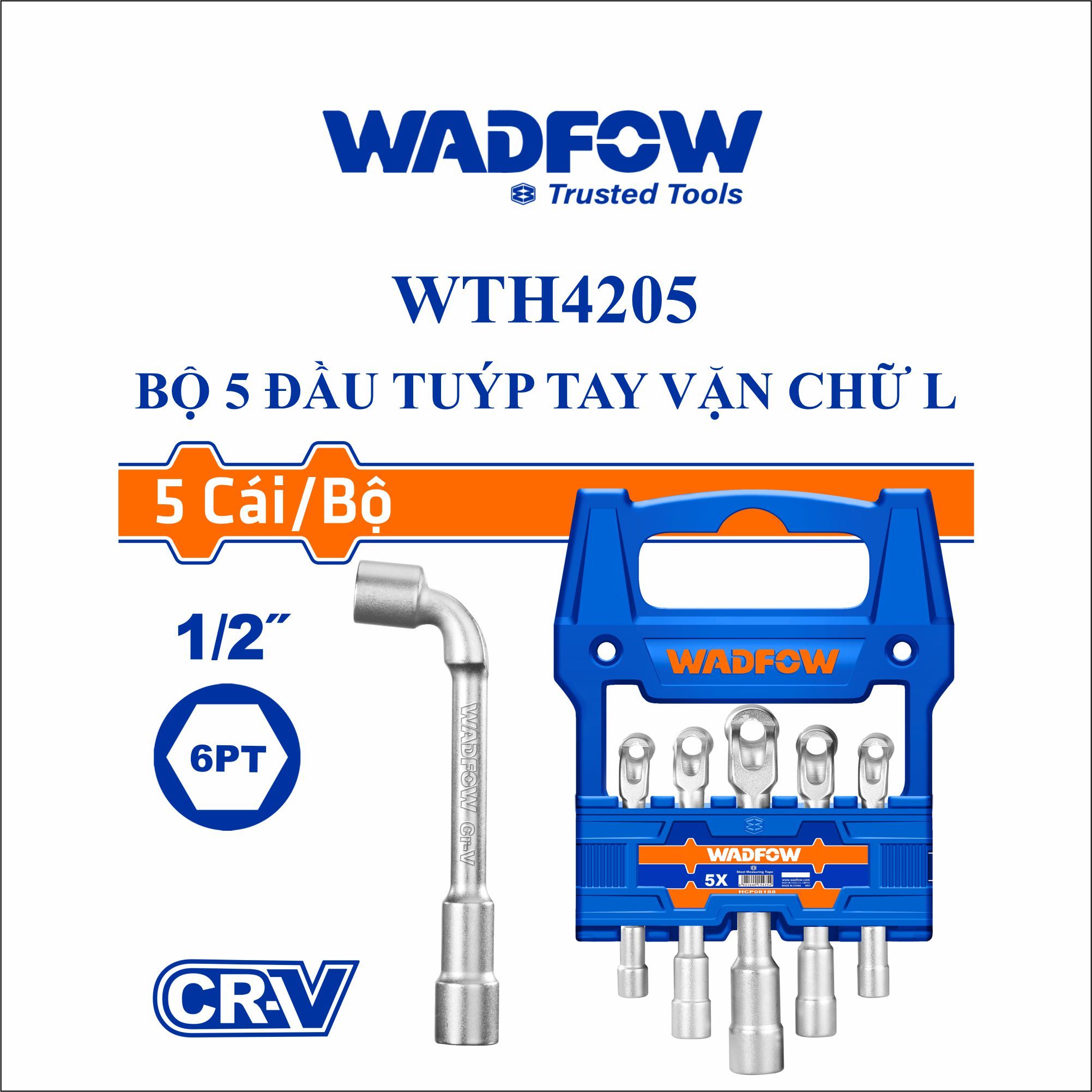  Bộ 5 đầu tuýp tay vặn chữ L WADFOW WTH4205 