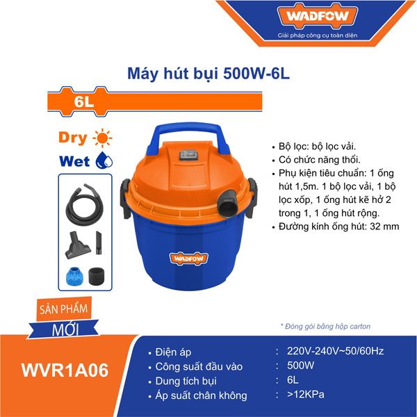  Máy hút bụi 500W-6L WADFOW WVR1A06 