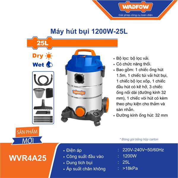  Máy hút bụi 1200W-25L WADFOW WVR4A25 