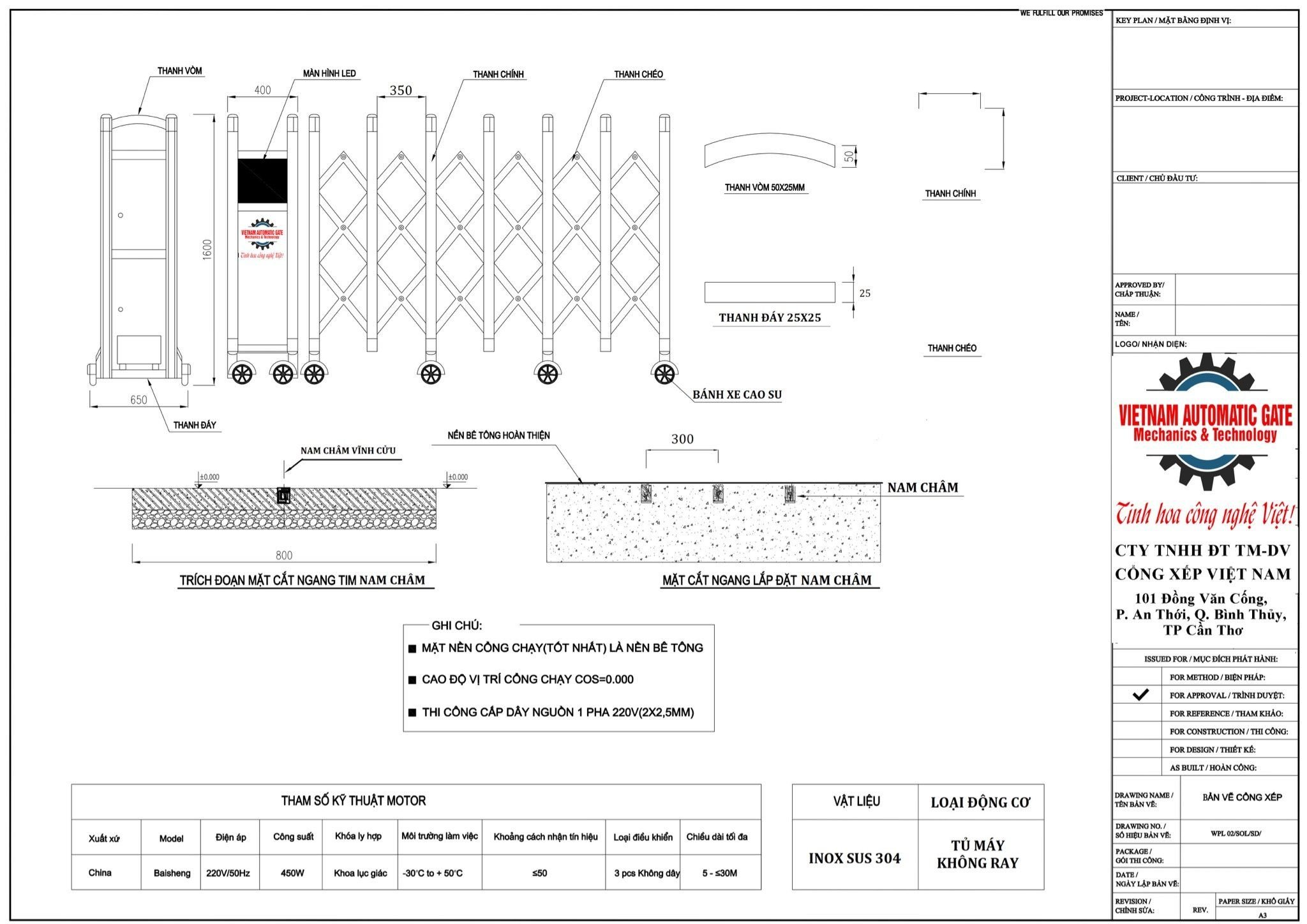  Bản Vẽ Cổng Xếp Inox Việt Nam - Cổng Xếp Không Ray 