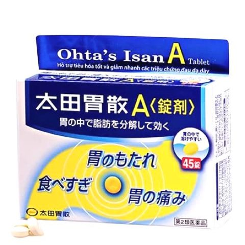 Viên điều trị đau dạ dày, đại tràng, bao tử trào ngược Ohta's Isan A - Nhật Bản - 45 viên
