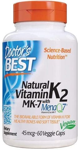Vitamin K2  - dạng Menaquinon 7 Doctor's Best K2 MK-7 with Mena Q7
