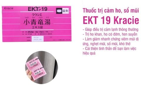 Thảo dược trị cảm, ho, sổ mũi, viêm phế quảng EKT - 19 KRACIE 252 - Nhật Bản