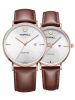 TOPHILL TA031G.PZ3657 + TA031L.PZ3657 Nam+Nữ dây da máy Quartz kính Sapphire 3ATM