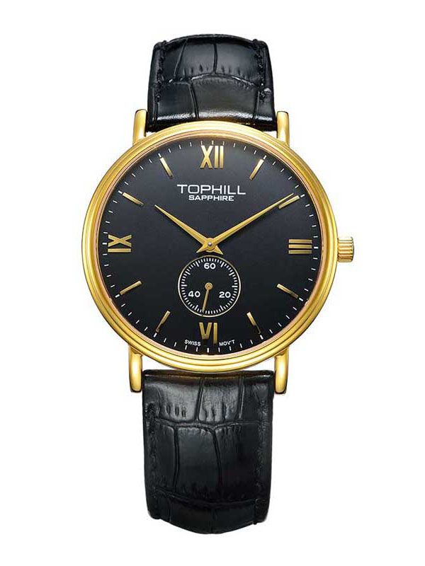 ĐỒNG HỒ TOPHILL TA021G.PB2197 Nam dây da máy Quartz kính Sapphire Size 39mm 3ATM