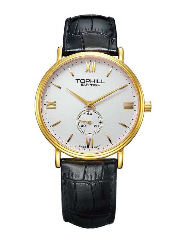 ĐỒNG HỒ TOPHILL TA021G.PB2297 Nam dây Da máy Quartz kính Sapphire Size 39mm 3ATM