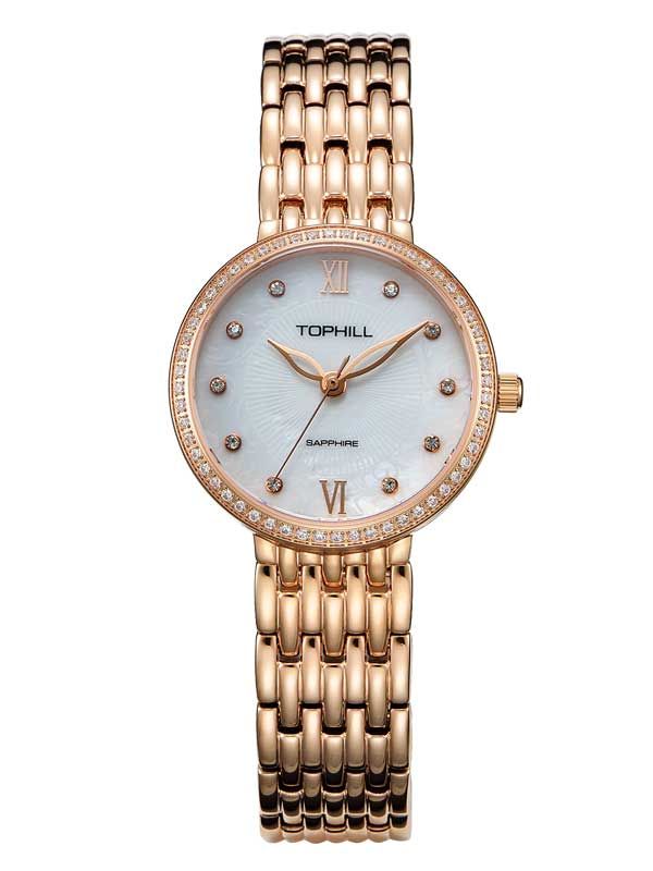 ĐỒNG HỒ TOPHILL TE019L.M3267 Nữ dây Thép 316L máy Quartz kính Sapphire Size 26mm 3ATM