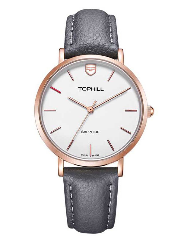 ĐỒNG HỒ TOPHILL TS007L.PA3252 Nữ dây da máy Quartz kính Sapphire Size 33,5mm 3ATM