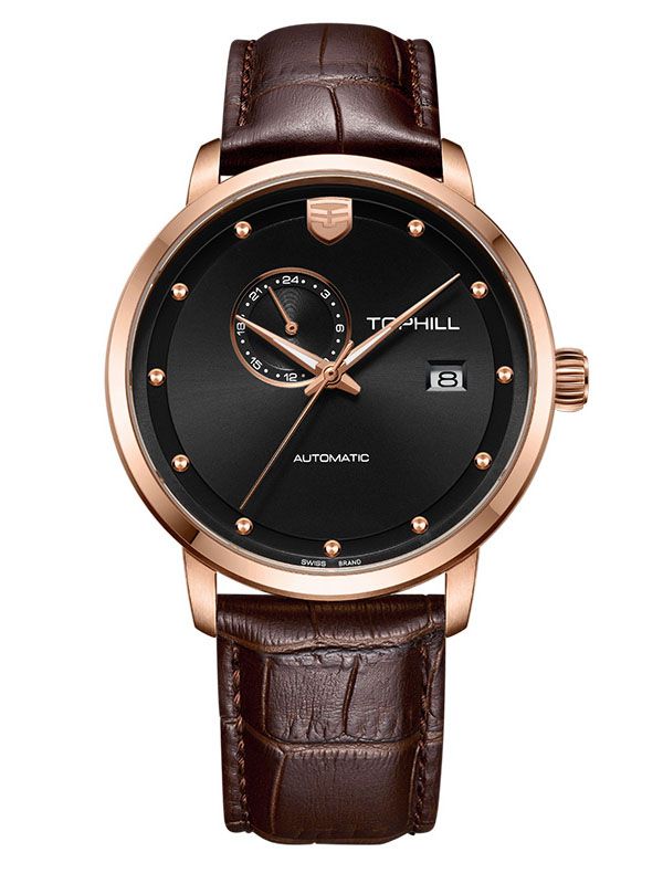 ĐỒNG HỒ TOPHILL TW061G.PZ3158 Nam dây da máy Automatic kính Sapphire Size 42mm 5ATM