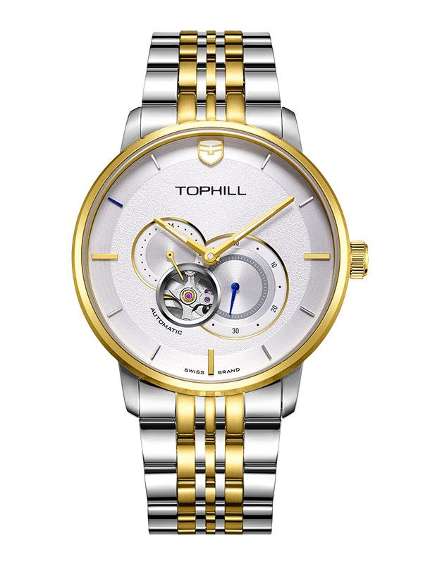 ĐỒNG HỒ TOPHILL TW066G.S6258 Nam dây thép 316L máy Automatic kính Sapphire Size 43mm 5ATM