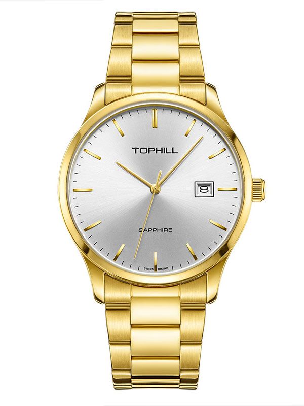 ĐỒNG HỒ TOPHILL TW077G.S2652 Nam dây Thép 316L máy Quartz kính Sapphire Size 40mm 3ATM