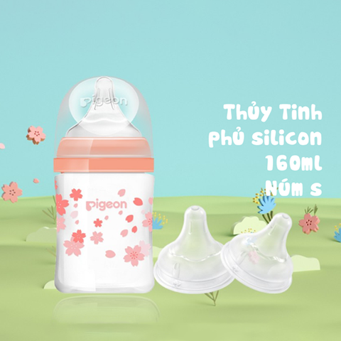 Bình PIGEON Soft Touch NĐ Trung Thủy Tinh Phủ Silicon 6+