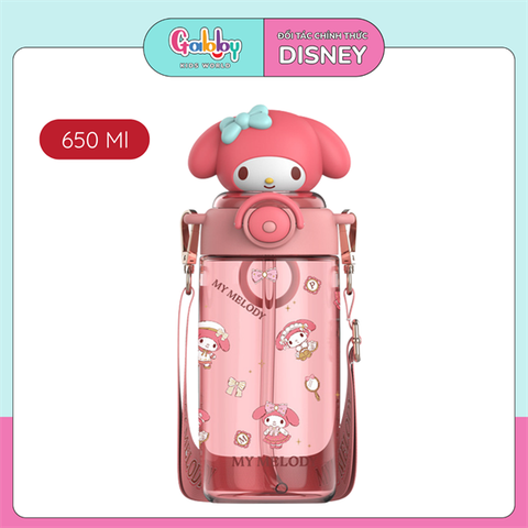 BÌNH NƯỚC NÚT BẤM ĐẦU 3D SANRIO 650ML
