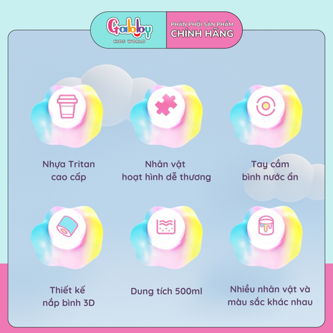 BÌNH NƯỚC DISNEY 3D 500ML