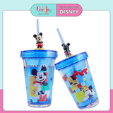 Ly Nuớc DISNEY 2 Lớp Có Ống Hút
