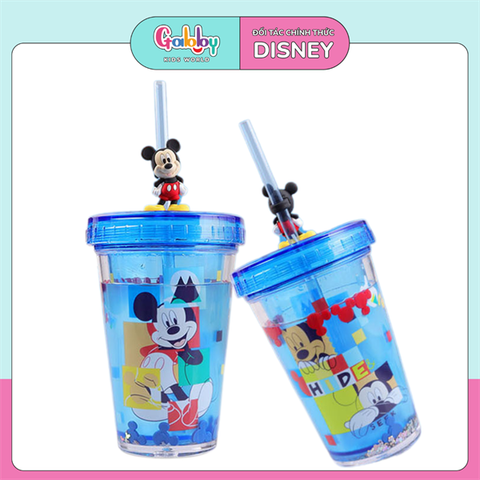Ly Nuớc DISNEY 2 Lớp Có Ống Hút