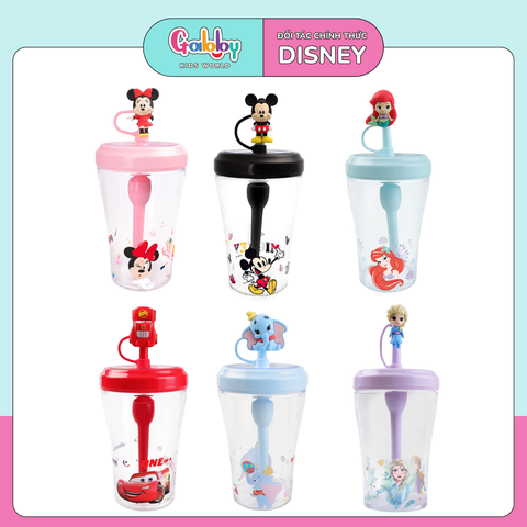 Ly Nuớc DISNEY 2 Lớp Có Ống Hút