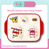 Khay Ăn Melamin Super Wings 4 NGĂN 28.8x20.8x2.7cm