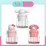 Bình Nước Sanrio Dây Đeo 3D 620ML